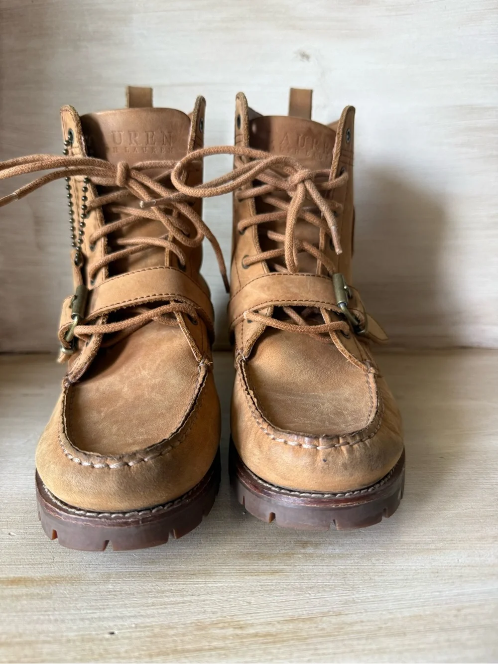 Women’s Lauren Ralph Lauren Zera Ranger Boots Tan Size 6.5
